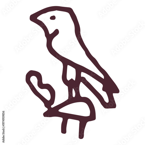 Ancient egypt bird hieroglyphs symbol