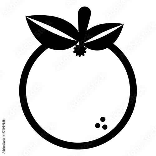 Whole orange fruit silhouette