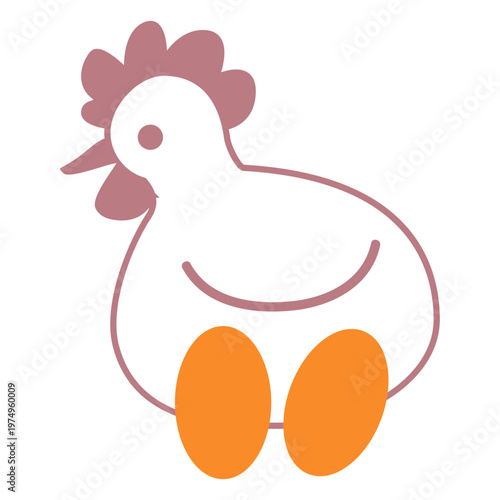 Chicken eggs line style icon