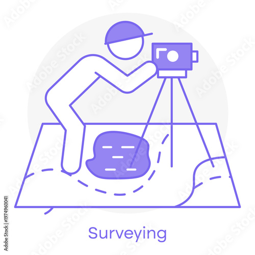 Engineering Survey Equipment Line Icon