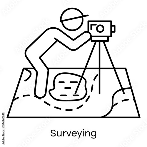 Land Inspection Outline Icon