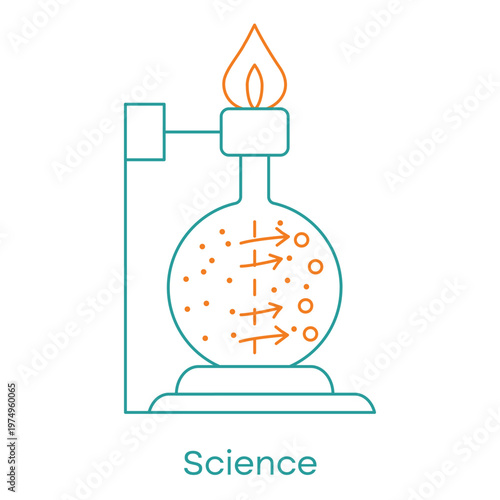 Scientific Analysis Outline Icon with Flask