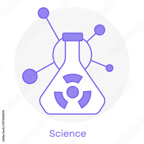 Science Innovation Line Icon with Lab Flask