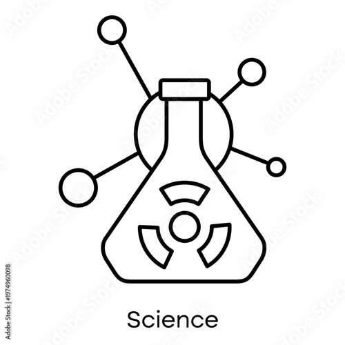 Chemistry Research Line Icon with Lab Equipment