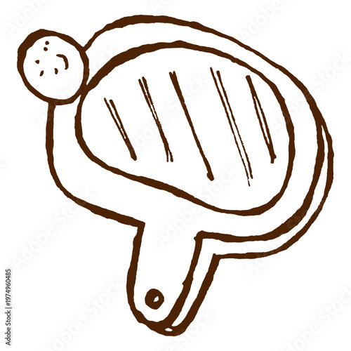 Hand drawn pingpong racket icon