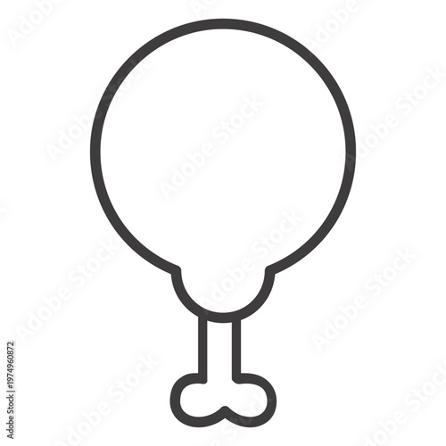 Chicken leg stroke icon chicken