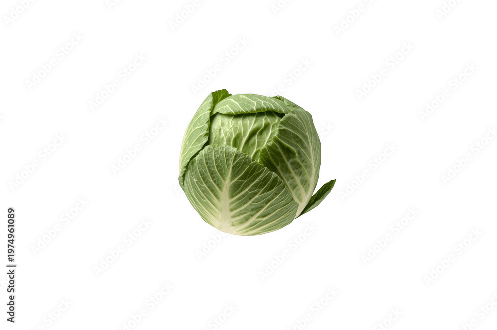 Fototapeta premium Fresh green cabbage head showing healthy eating