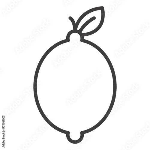 Lemon fruit stroke icon lemon