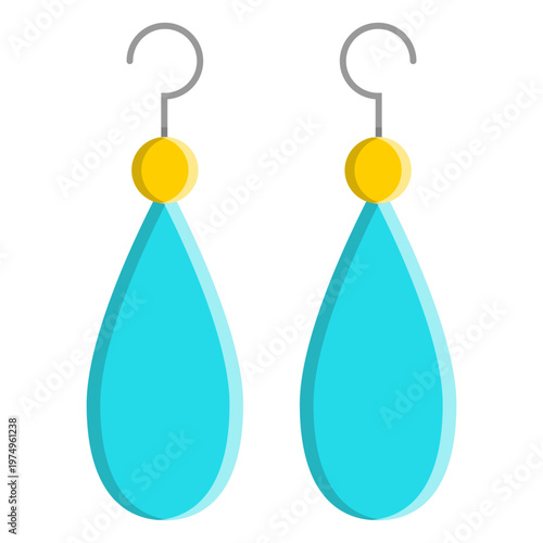 Fotografie Blue dangle earrings vector