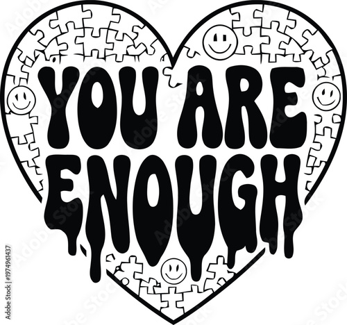 You Are Enough Motivational Quote SVG Doodle
