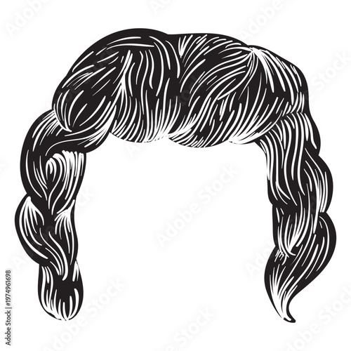 Curly men hair icon