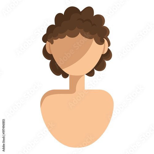 Short curly hair icon