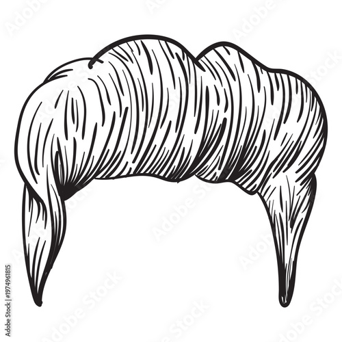 Quiff men hair hand drawn