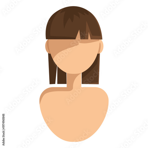 Short straight cut hair icon