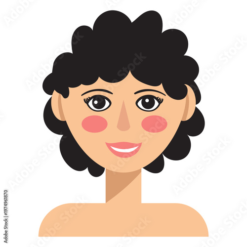 Short curly hair woman avatar
