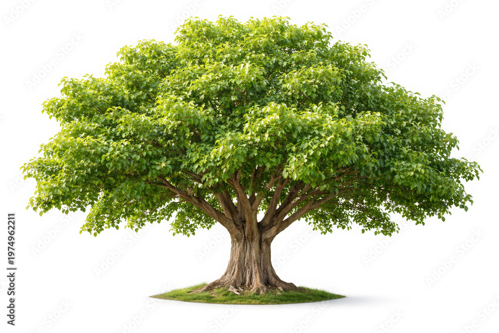 Obraz premium Bodhi tree majestic Tree of Life: A stunning visual of a large tree with its lush green foliage and sturdy trunk, reaching towards the sky, representing strength and nature's beauty.