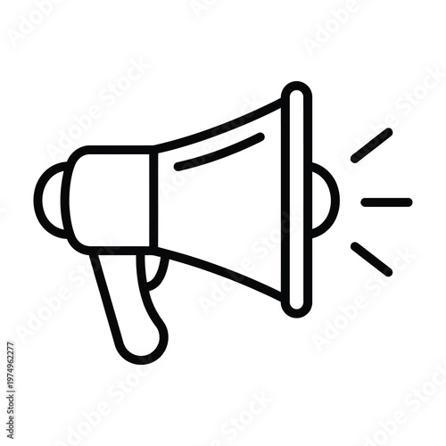 Megaphone icon for communication and announcement