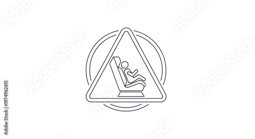 Child safety car seat warning icon for secure passenger travel.