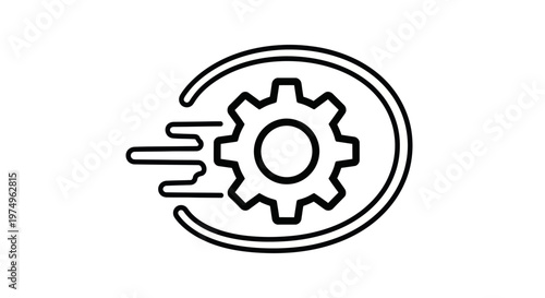 Fast gear icon representing industrial speed and efficiency