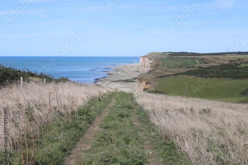 Obraz na plátne GR21, sentier du littoral in Seine-Maritime, Normandie, Normandy