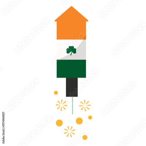 Obraz na plátně Skyrocket petard firecracker flat