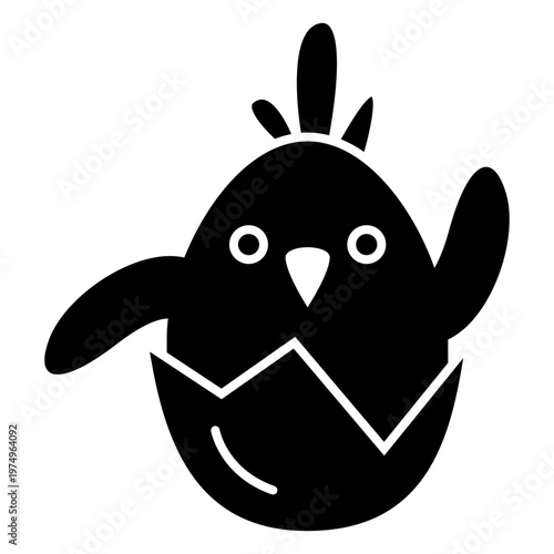 Chick in an egg easter icon