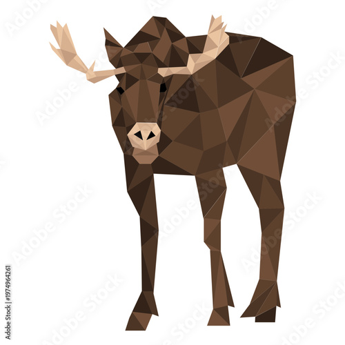 Elk antler hoof moose low poly