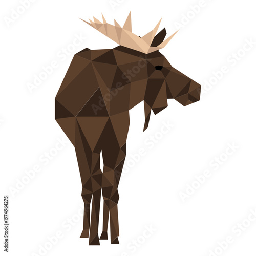 Elk moose antler hoof low poly