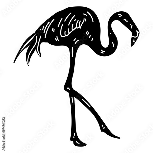 Flamingo beak pink leg silhouette