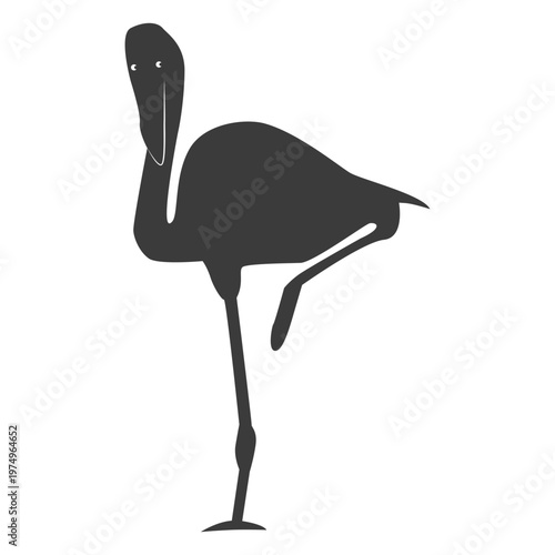 Flamingo pink beak leg silhouette bird
