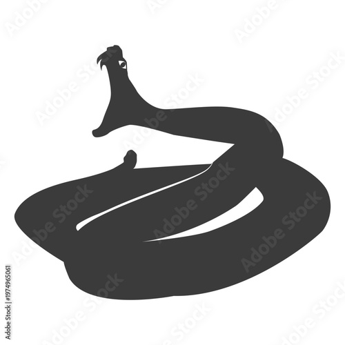 Snake mouth tooth twisting silhouette