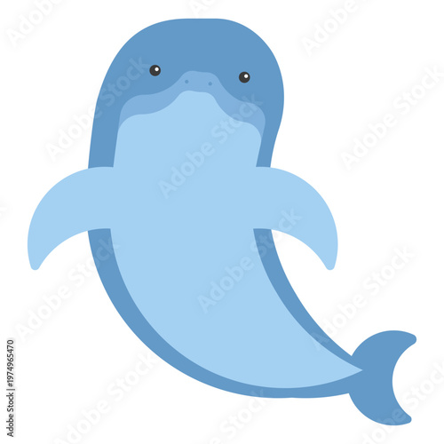 Dolphin flipper swimming tail flat rounded geometric