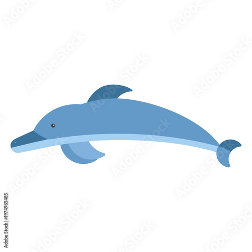 Dolphin flipper tail swimming flat rounded geometric