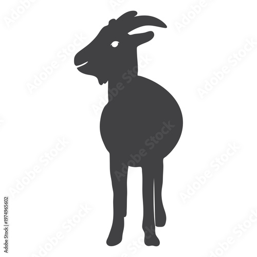 Goat hoof horn silhouette