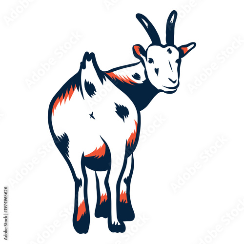 Goat horn hoof tail stroke duotone