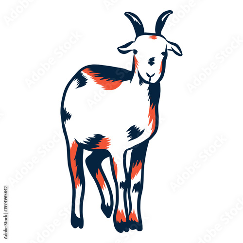 Goat horn hoof stroke duotone