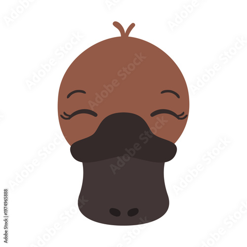 Platypus duckbill beak eyelash flat sticker