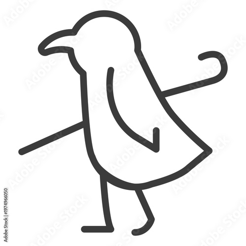 Bird staff wing beak cane divinity stroke