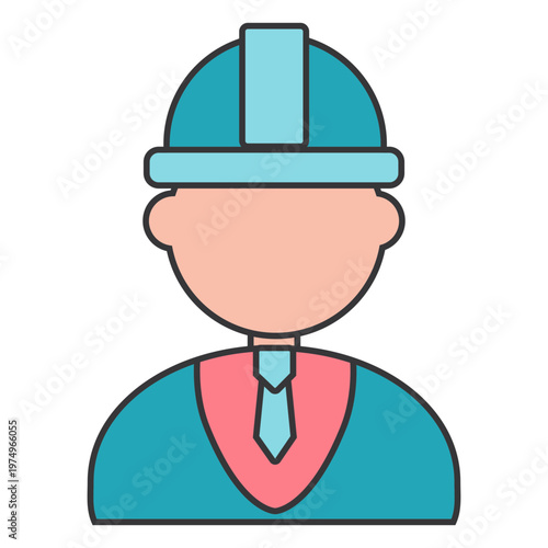 Builder helmet tie foreman manager flat