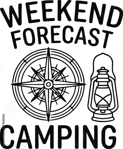 Weekend Camping Forecast Vector Design Template