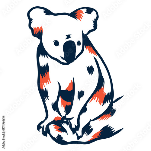 Koala sitting duotone