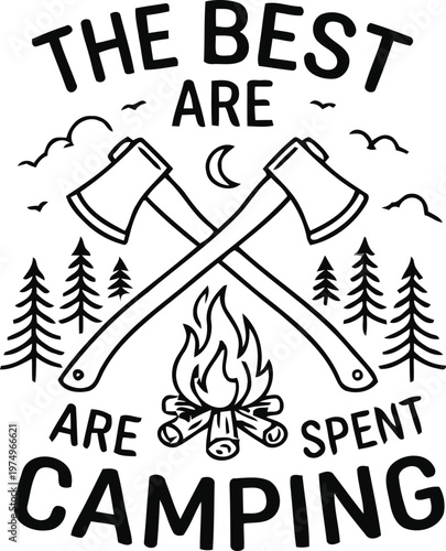 Camping Adventure Quote Design - Hand Drawn Typography Poster