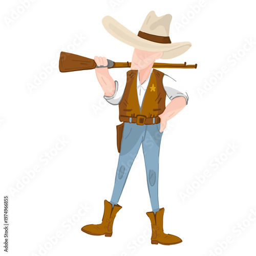Western sheriff with rifle