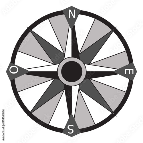 Windrose arrow west nord south east flat