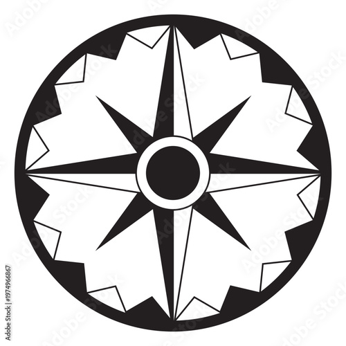 Windrose arrow nord east west south silhouette