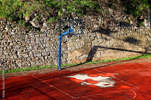 Outdoor basketball court on the grounds of the Niš Fortress