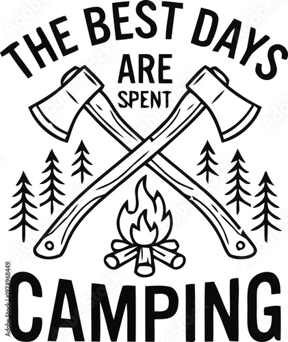 Camping Quote T-Shirt Design - Best Days Spent Outdoors