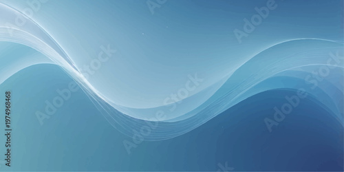 Abstract blue wave background featuring a digital vector design with flowing light curves and motion lines for a professional business web banner