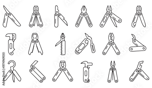 Mechanical equipment collection with DIY and repair themed symbols