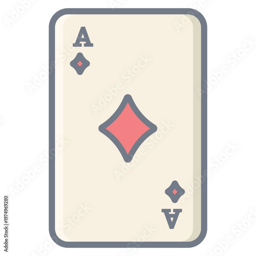 Card ace diamonds flat